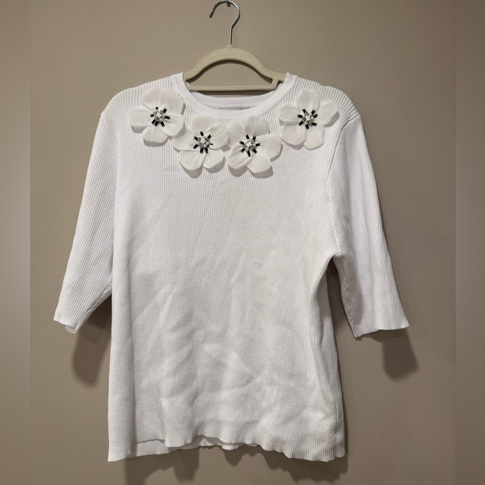 Nanette Lenore Flower Accent Shirt